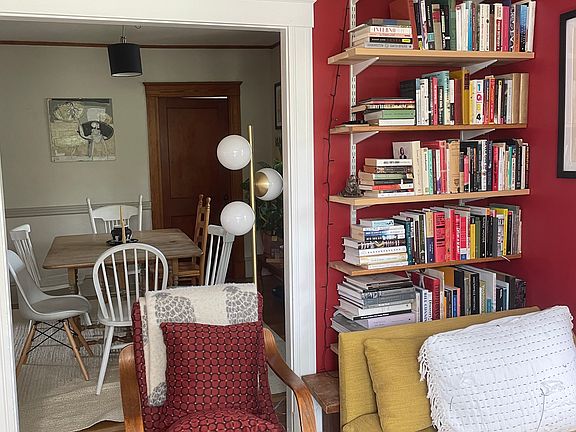 Built-in bookshelves in living room