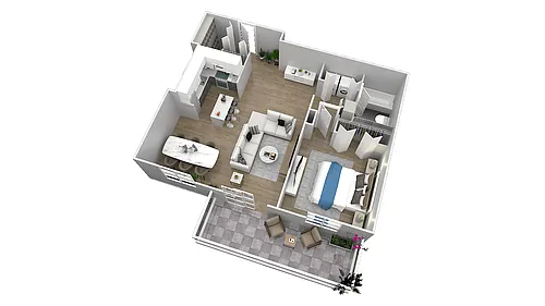 Floor plan 1 Bedroom 1 Bathroom