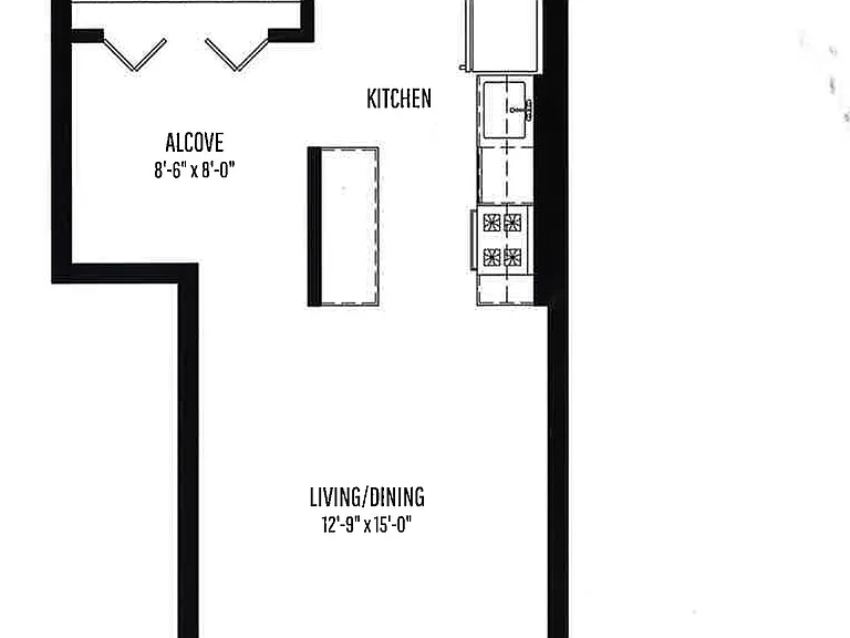 Convertible floor plan 1225 Old Town