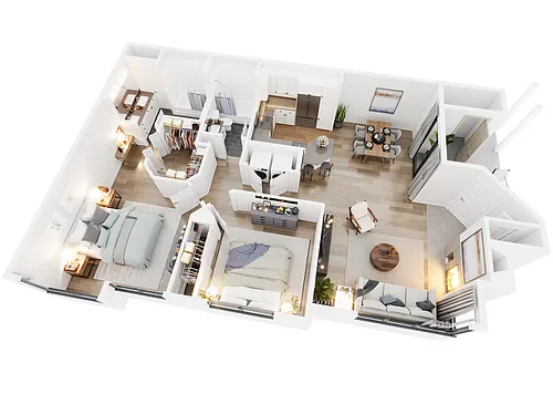 Floor plan Two Bedroom Two Bathroom