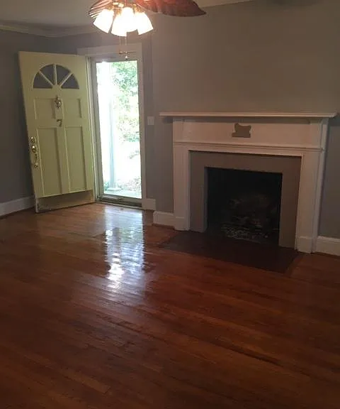 Living room with gas logs