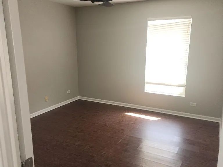 Freshly painted 3rd Bedroom with ceiling fan