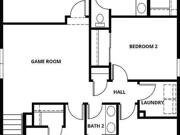 Second floor of the Oak floor plan.