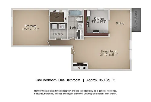 Floor plan One Bedroom