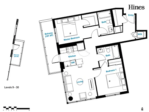 Floor plan 2 Bedroom, 2 Bathroom 2 Bed 2 Bath