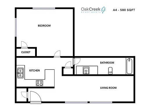 Floor plan 1 bedroom 1 bath