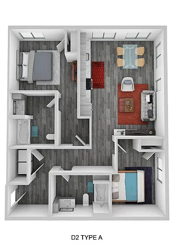 Floor plan 2 Bedroom 2 Bath B1 MFTE
