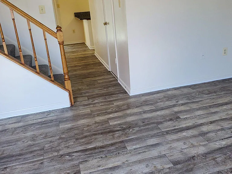 Luxury vinyl plank flooring for a clean, modern look.