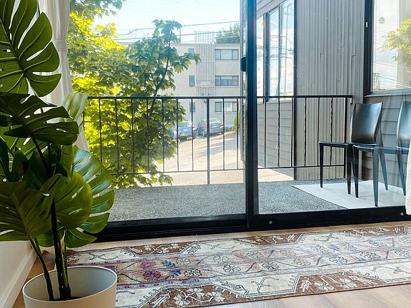 Shaded private balcony.
