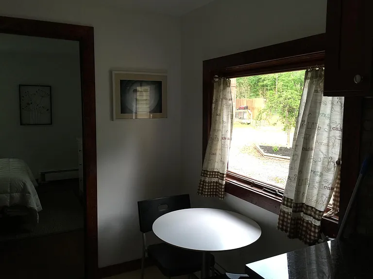 Kitchen has space for small 2 top table