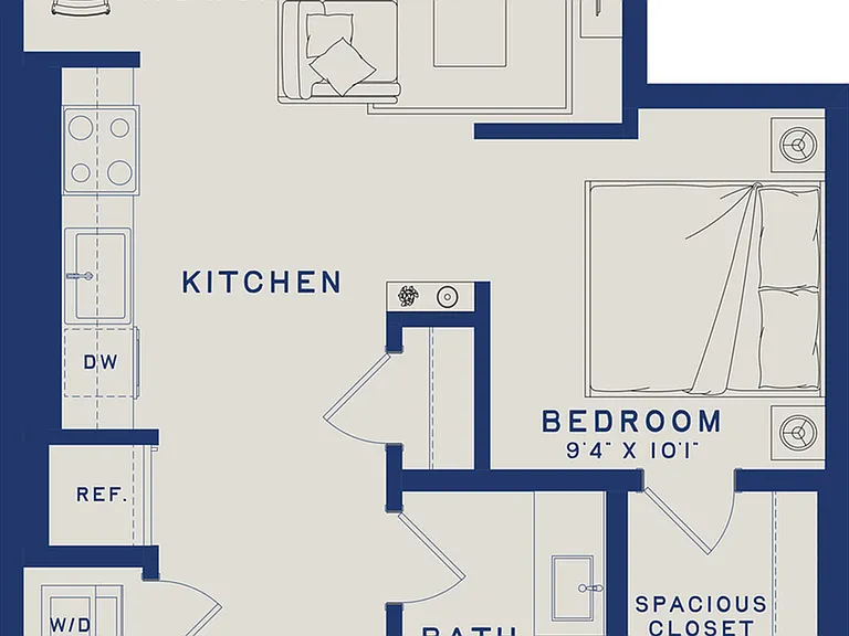 S8 | Studio | 624 sf S8 | Studio | 624 sf