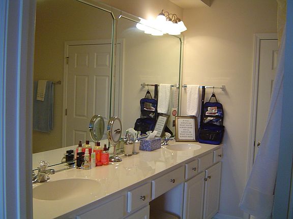Double sink vanity in master