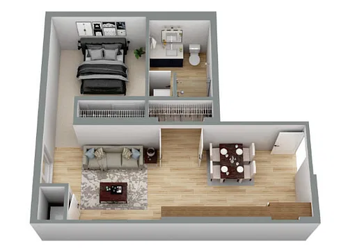 Floor plan 1 Bedroom - A2