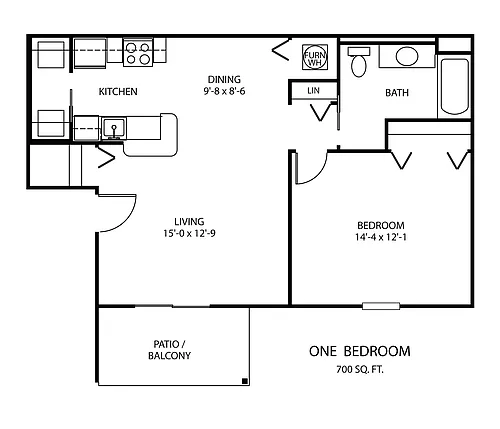 Floor plan One Bedroom Large