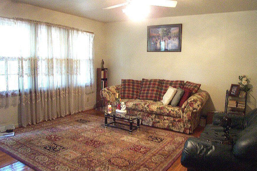 Cozy living room with hardwood floors.