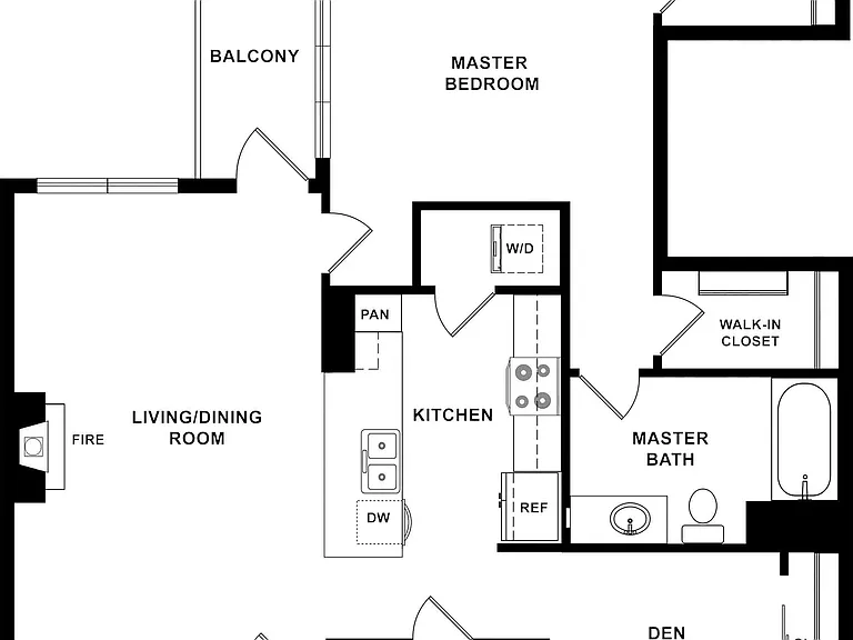 1 BD / 1.5 BA 973 SF