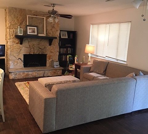 Living room with gas fireplace