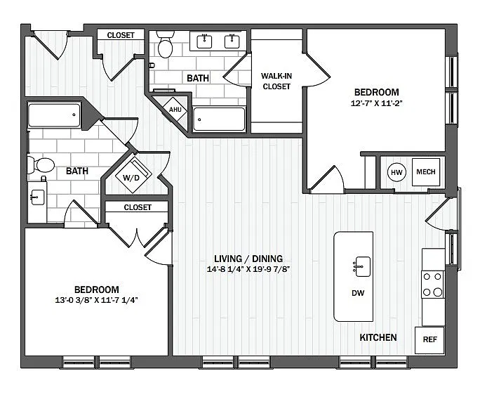 Floor plan 2Bed/2Bath-B3