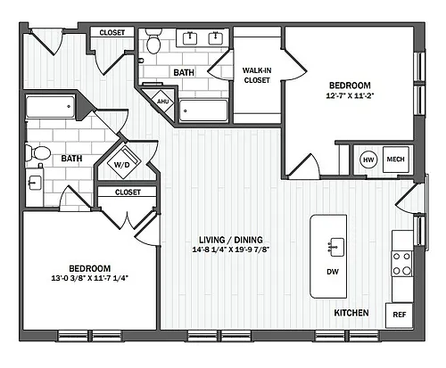 Floor plan 2Bed/2Bath-B3
