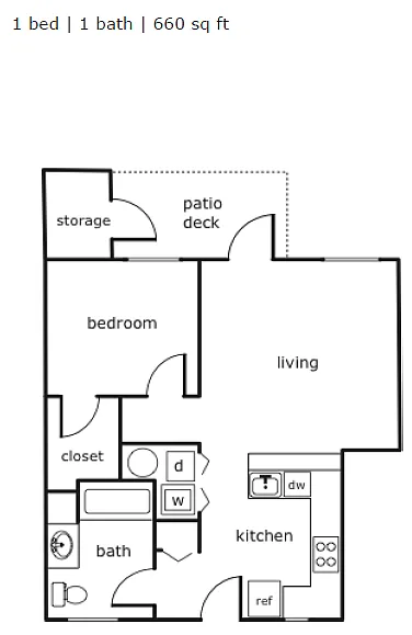 Floor plan Willakenzie Crossing 1x1