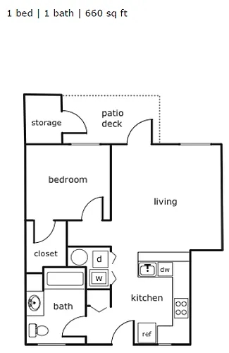 Floor plan Willakenzie Crossing 1x1
