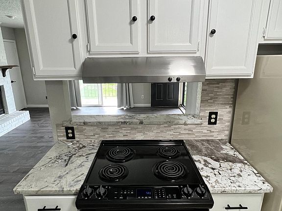 kitchen opens into living