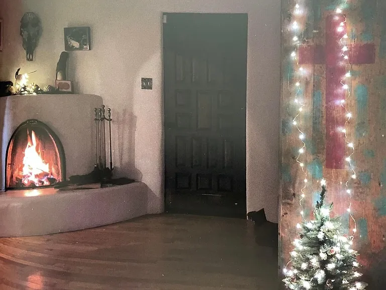 Apartment has three wood burning fireplaces.
