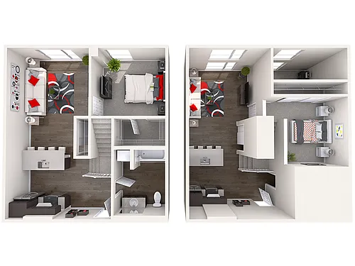 Floor plan BL2 (1x1) Loft