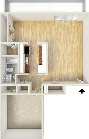 One bedroom floor plan One bedroom floor plan