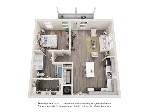 Floor plan 1 Bed Maple Large