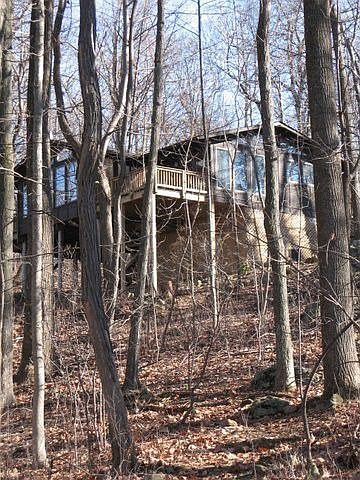 view from path behind house