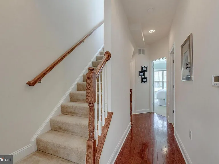 Hallway with linen closet