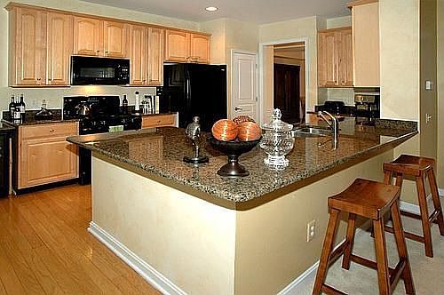 Kitchen Island with granite counter