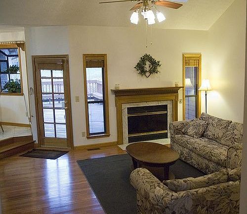 Great room with fireplace