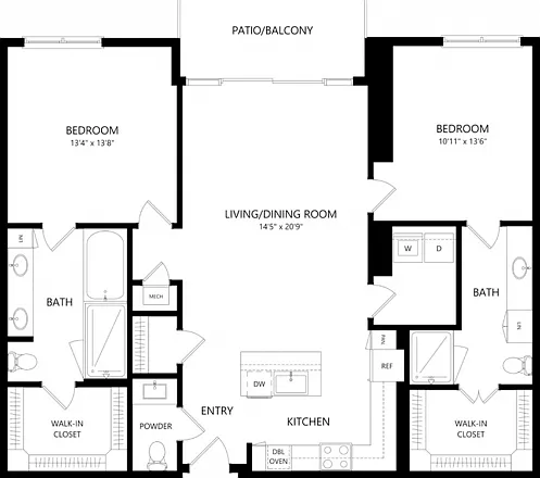 B3 2 bed 2.5 bath - 1395 Square Feet B3 2 bed 2.5 bath - 1395 Square Feet