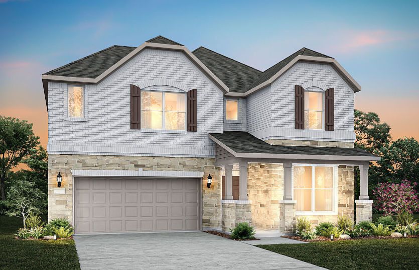 The Palisade, a 2-story new construction home with shutters, shown with Home Exterior C