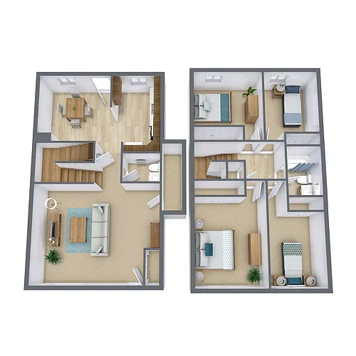 Floor plan Four Bedroom 42A