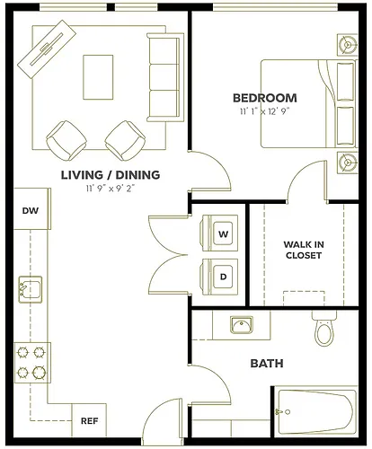 Floor plan 1x1 C3A