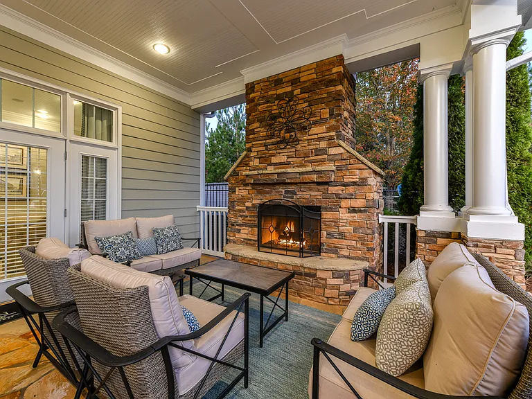 Covering Gathering Area and Outdoor Fireplace