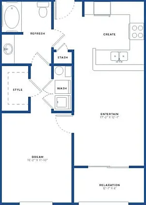 1x1 w/ Sunroom Floor Plan 1x1 w/ Sunroom Floor Plan