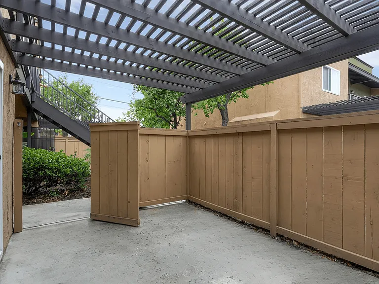 A Patio in all Downstairs Apartments at Midway Gardens Apartments