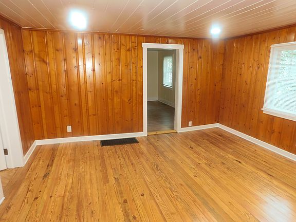 Living room with beautiful heart pine floors