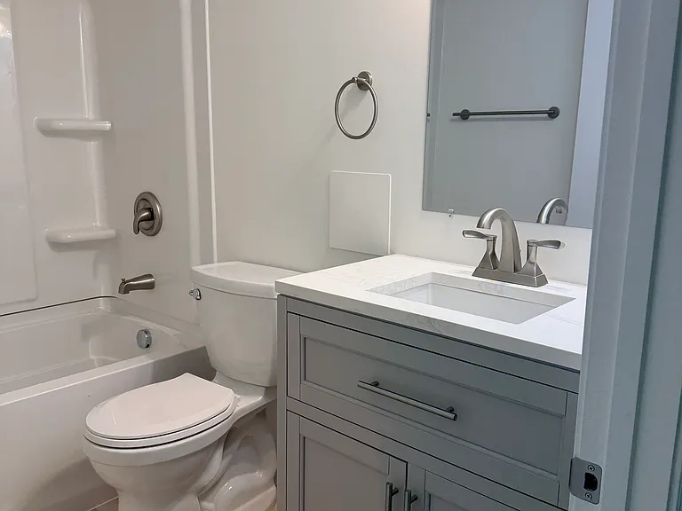 Bathroom with linen closet