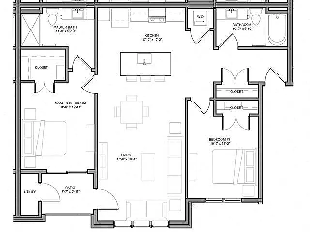 Floor plan Two Bedroom - B2