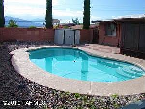 Pool & extended patio area