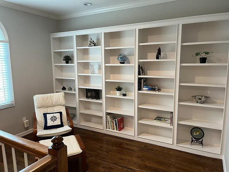 Library at top of stairs