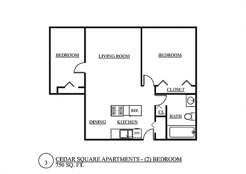 Floor plan 2 Bedroom A