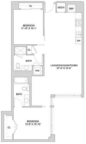 Floor plan 2 Bed_2 Bath-A1_2BR_SF
