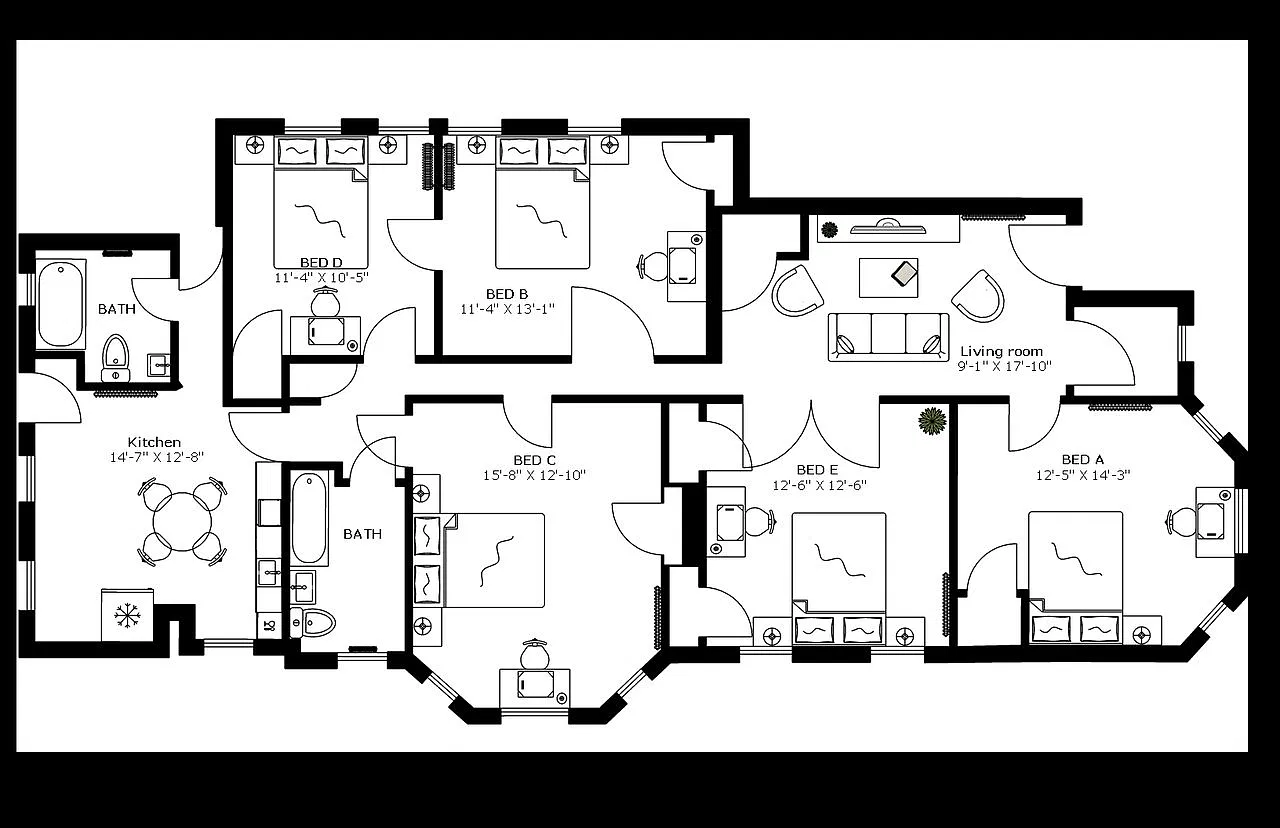 Queen bedroom in 5 bed/2 bath home in Dorchester Center #1494 E — Photo 1
