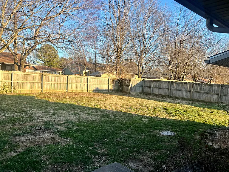 Fenced in private backyard